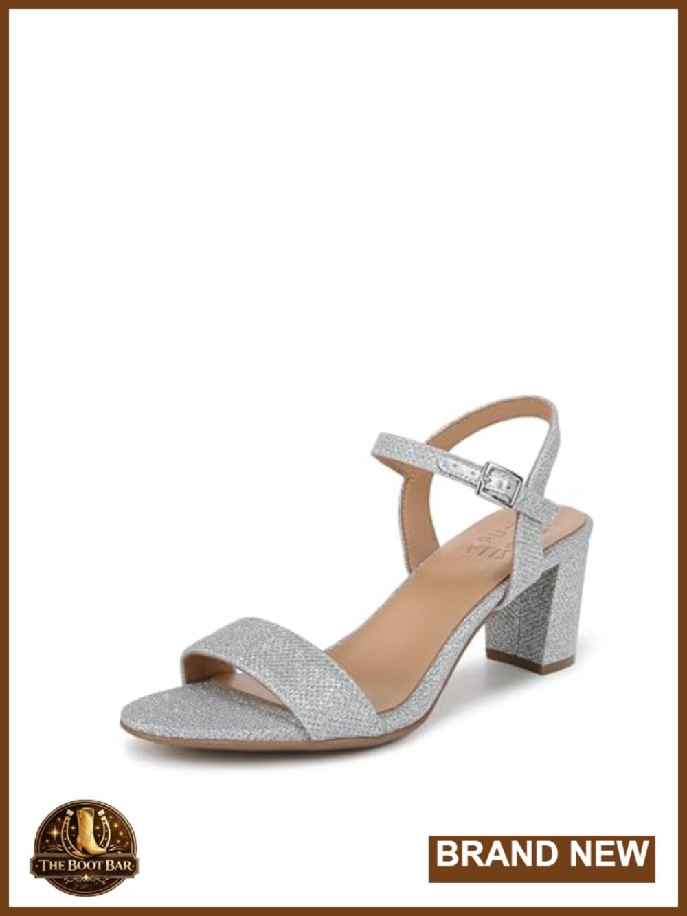 Block Heel Sandal with Adjustable Buckle and Non-Slip Outsole